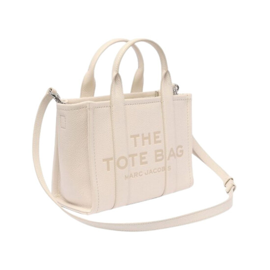 MARC JACOBS - THE LEATHER SMALL TOTE BAG Blanco