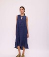 VESTIDO POLK LONG Azul