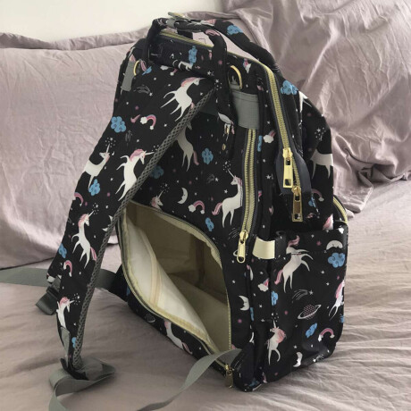 Mochila Maternal Unicornio Fondo Negro