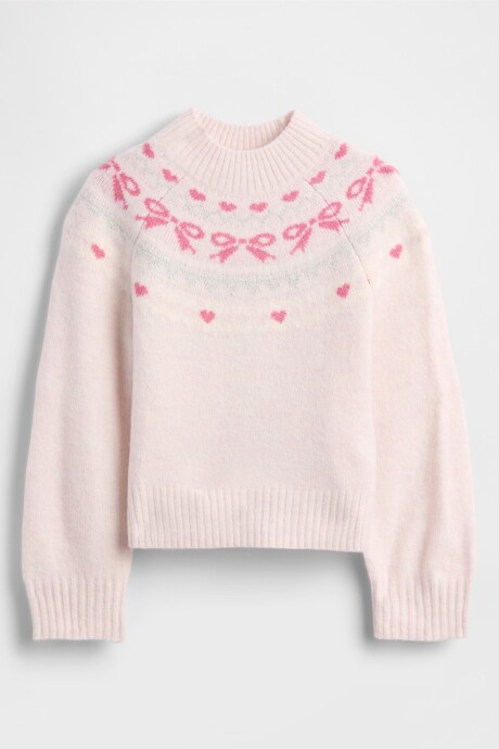 Campera Polera Fairisle Toddler Niña Pink Dogwood