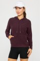 Polera Cloud Jersey Full Zip Hoodie Mujer Oxblood Heather