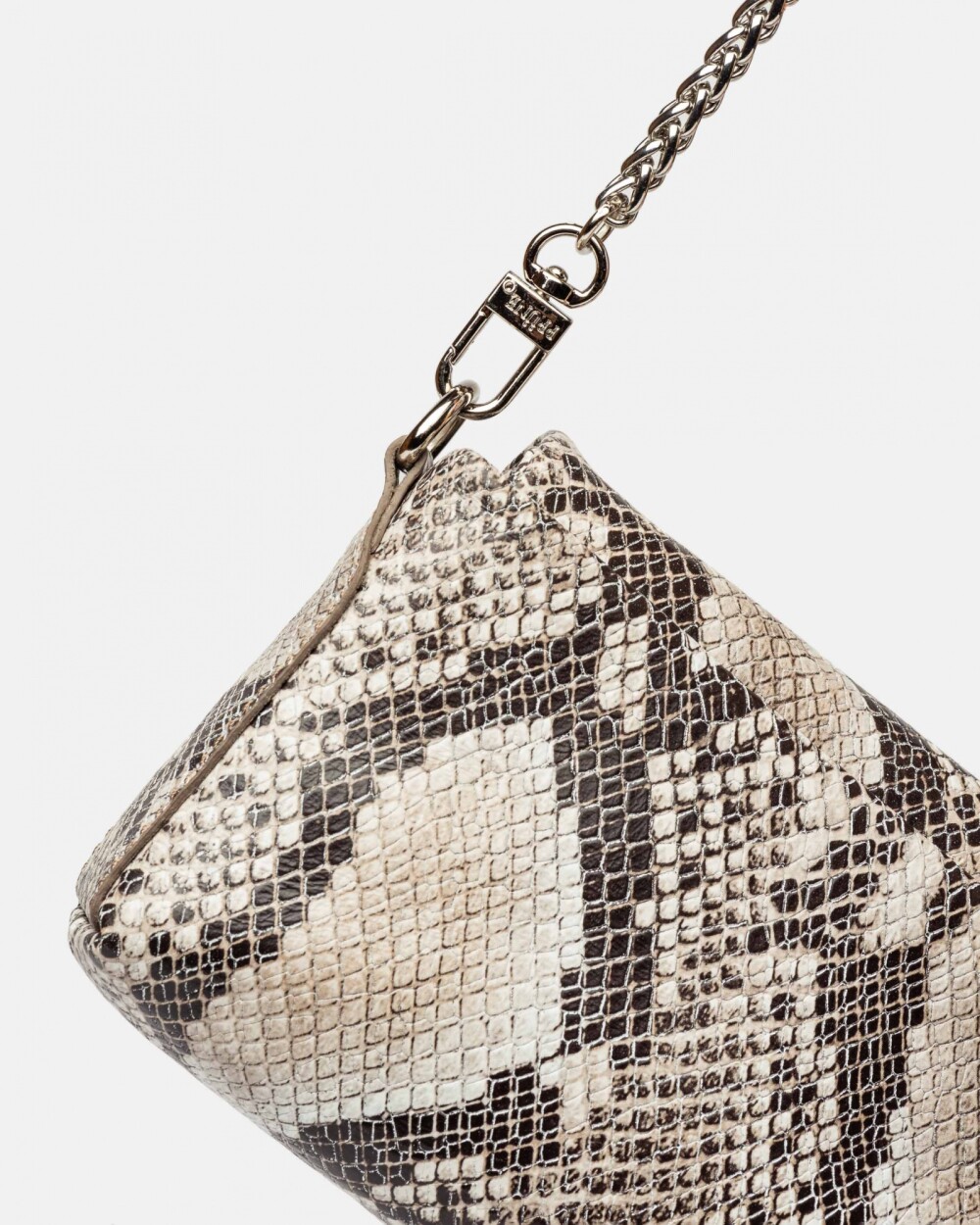 Mini bag Bloom en cuero snake print Taupe