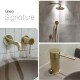 JUEGO DE GRIFERIA SIGNATURE BRUSHED GOLD CON LAVATORIO PARED DORADO-BRUSHED GOLD