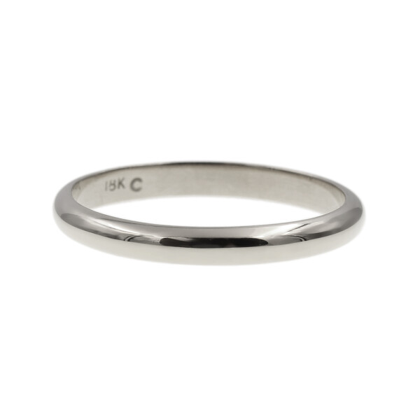Par de alianzas clásicas en oro blanco 18k de 3mm y triple altura bombé Par de alianzas clásicas en oro blanco 18k de 3mm y triple altura bombé