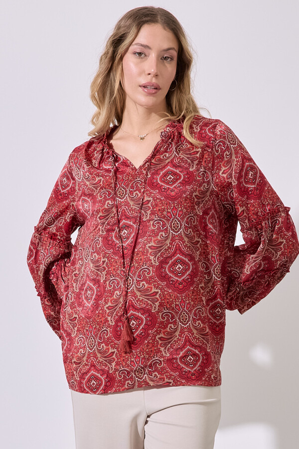 Blusa Arabescos ROJO/MULTI