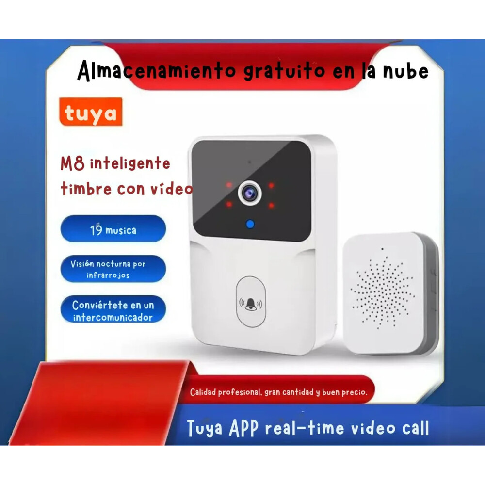 Timbre inalámbrico con cámara, con wifi para usar con su APP Timbre inalámbrico con cámara, con wifi para usar con su APP