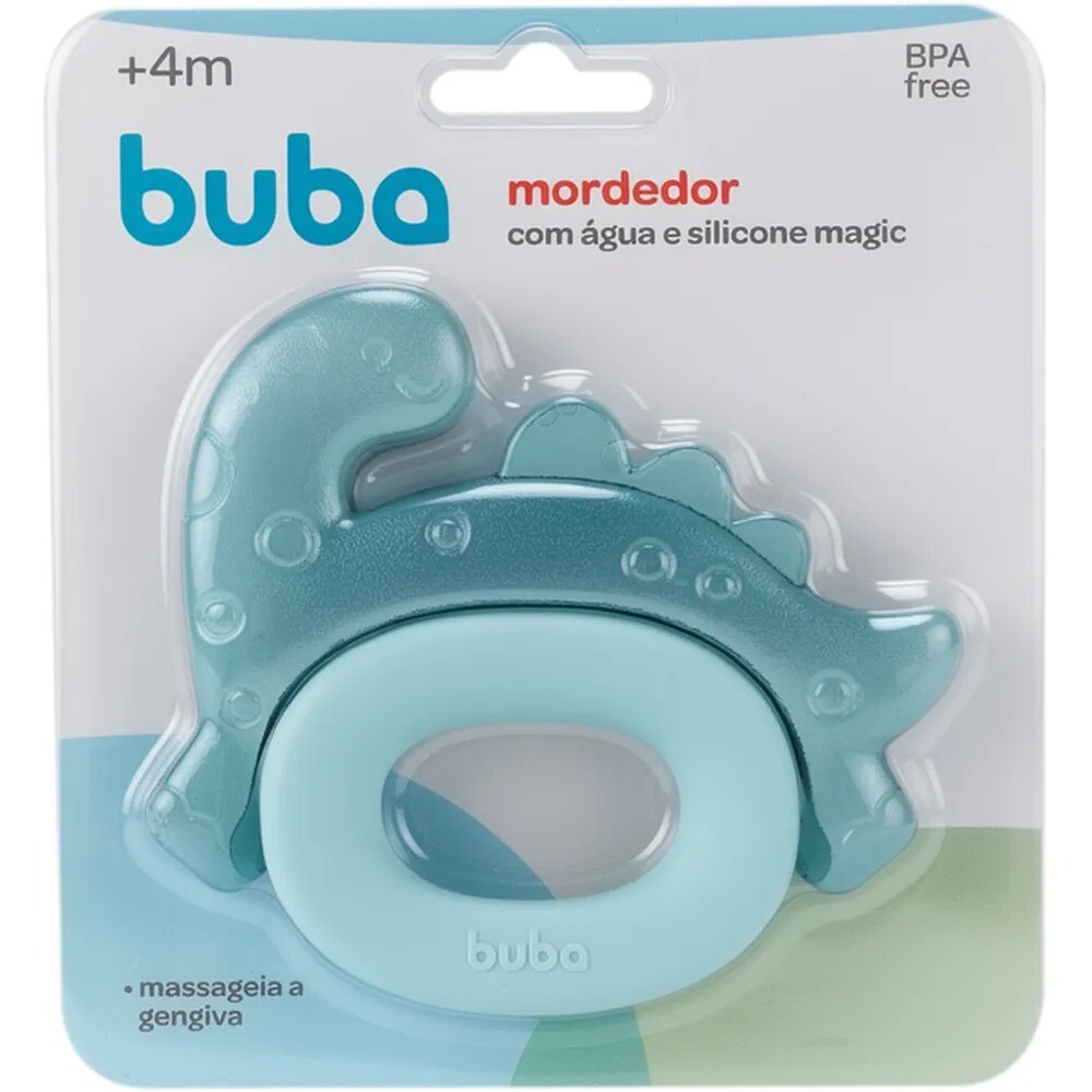 Mordillo gel y silicona magic BUBA dino celeste