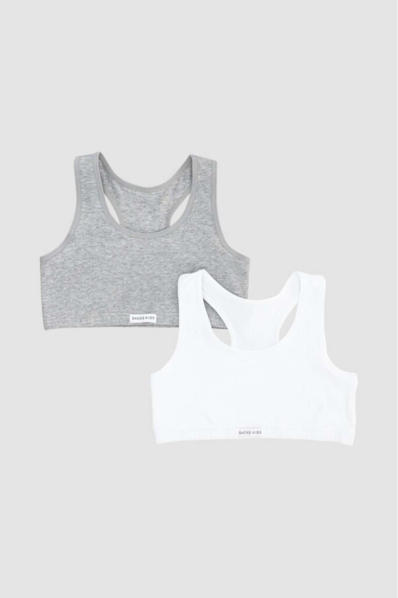 Pack x2 tops algodon - Blanco 