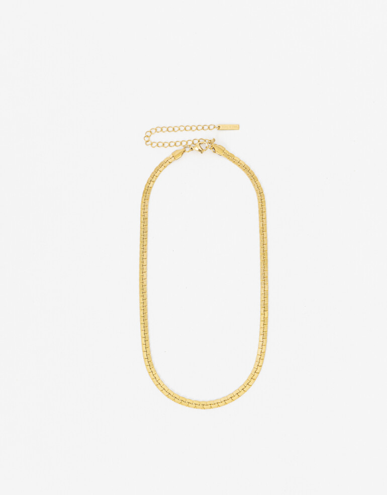 Collares Cortos Metal Collar Corto De Acero - Dorado