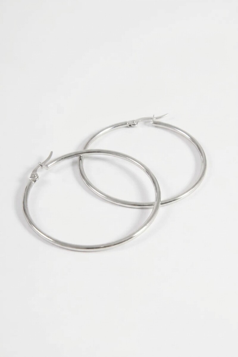 Aros acero extra large plateado