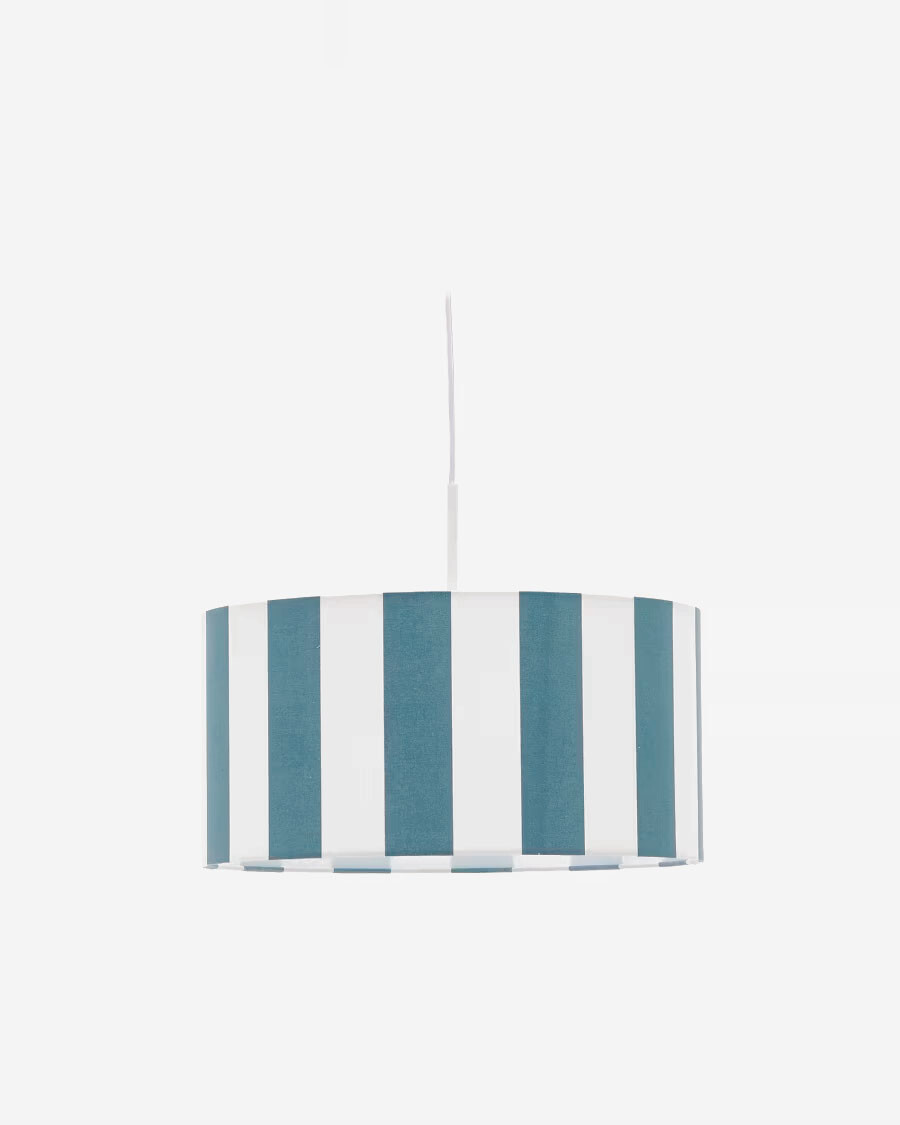 Pantalla para lámpara de techo Ciral con rayas azul y blanco Ø 40 cm