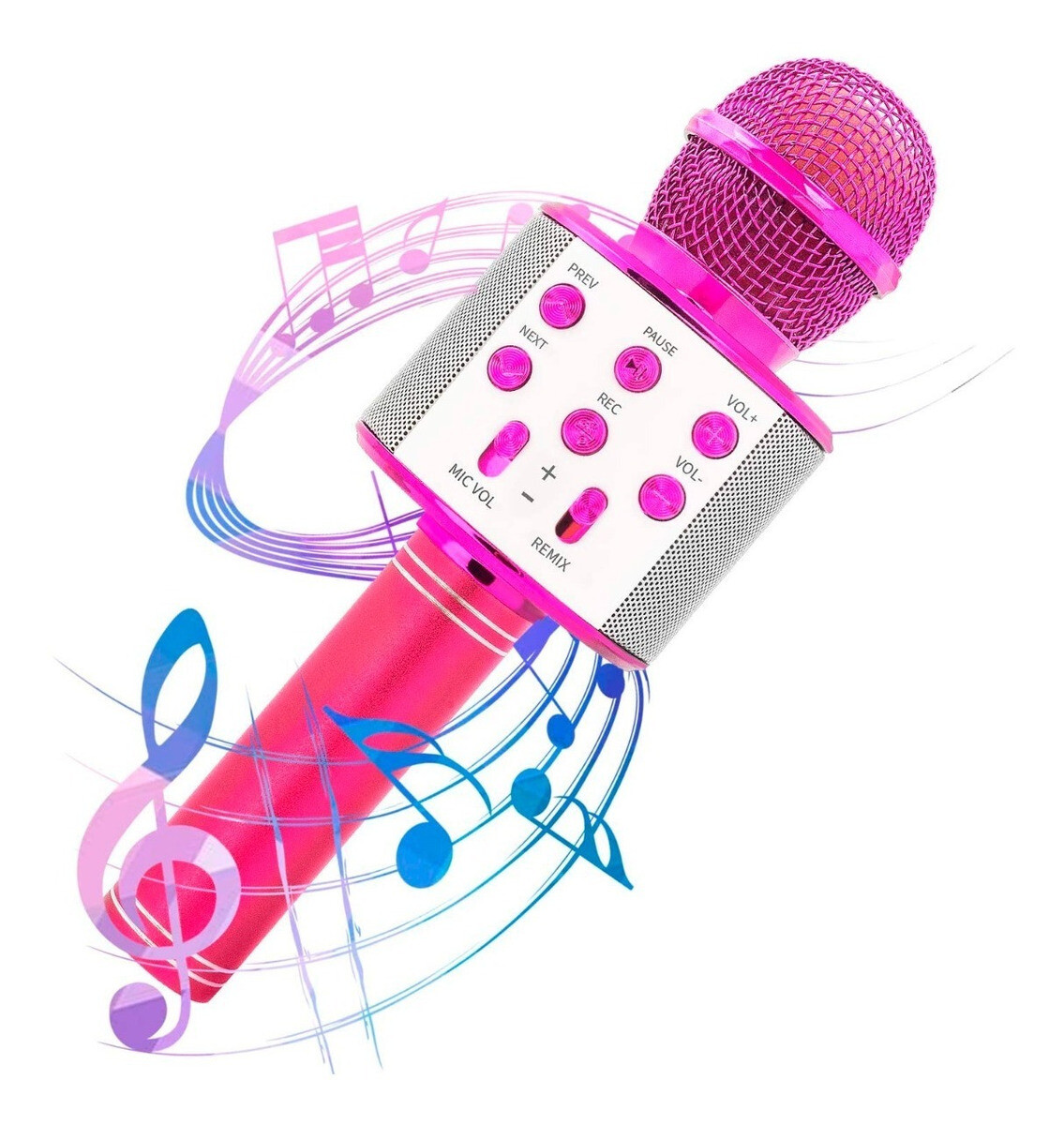 Micrófono Karaoke + Parlante Bluetooth Usb Rosado Niños - Variante Color Violeta 