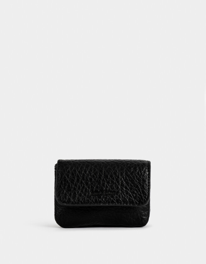 Billetera Billetera Efecto Croco Negro - Negro