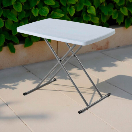 Mesa Plegable Auxiliar Camping Jardín 76x50x28cm Blanco