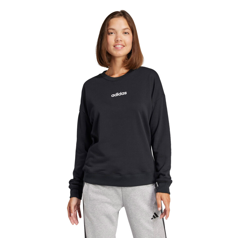 Buzos Adidas Essentials Linear Femenino Negro - Blanco