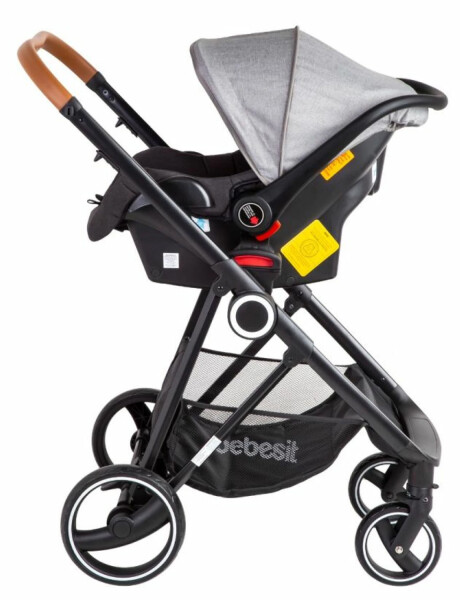 Coche de bebé + silla para auto Bebesit Travel System Cosmos Deluxe Gris