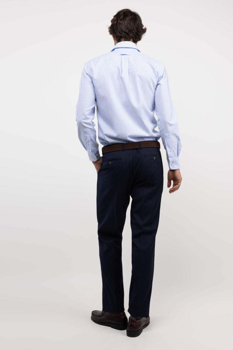 Camisa Pint Point El Ganso Rayas Celeste y Blanca