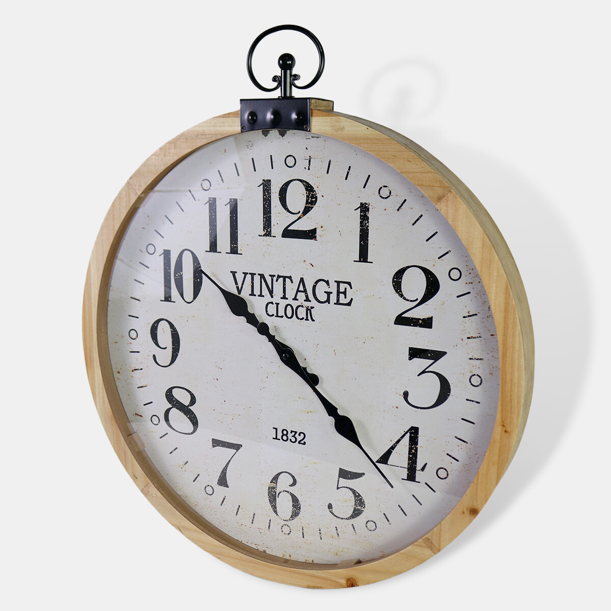 RELOJ C/MARCO BEIGE P/PARED 57CM 