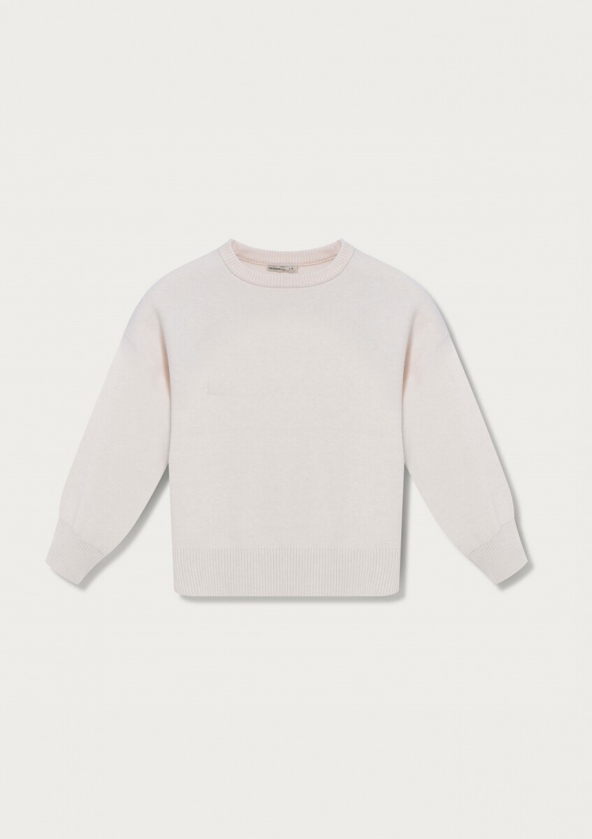 BUZO DE PUNTO INFANTIL - ROSADO - BLANCO 