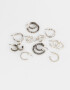 Aros Argollas Set Premium Silver Set De Aros Argolla Bañados En Plata - Plateado