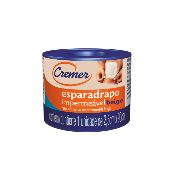 TELA ADHESIVA BEIGE 2,5CM X 0,9 1 UNID. única