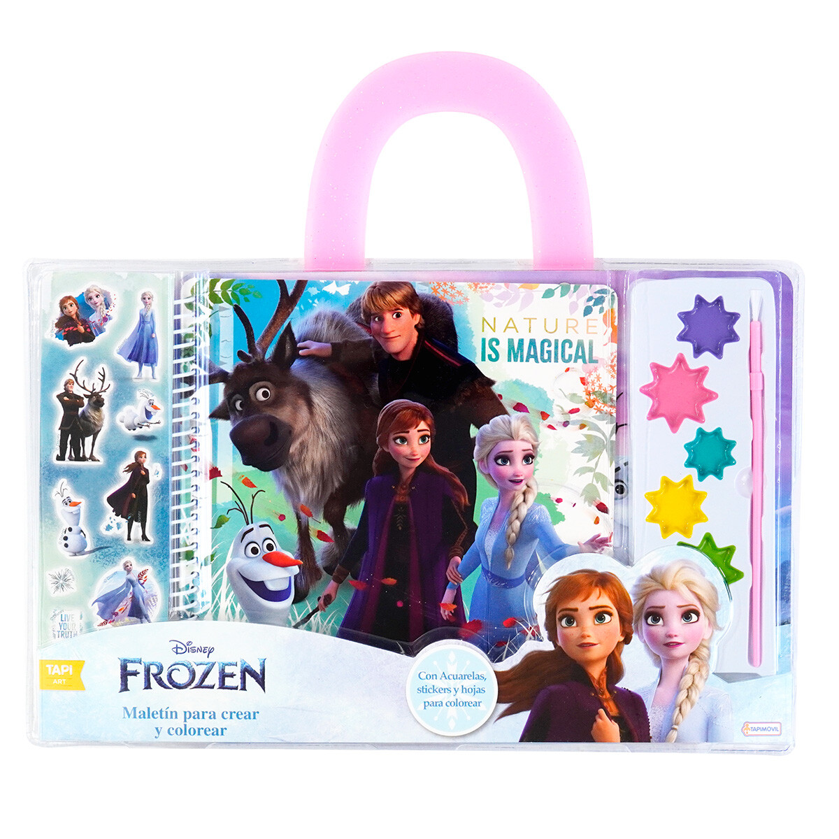 Set de arte Frozen maletin con acuarelas y stickers 