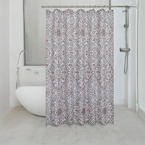 Cortina de Baño Döhler con Argollas 180 x 180 cm 203101 ARABESCO SALMON