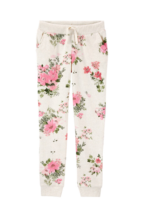 Pantalón de algodón con felpa diseño flores 0
