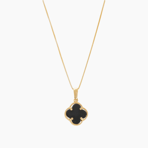 Cadena en oro 18K estilo Van Cleef con colgante de onix Cadena En Oro 18k Estilo Van Cleef Con Colgante De Onix