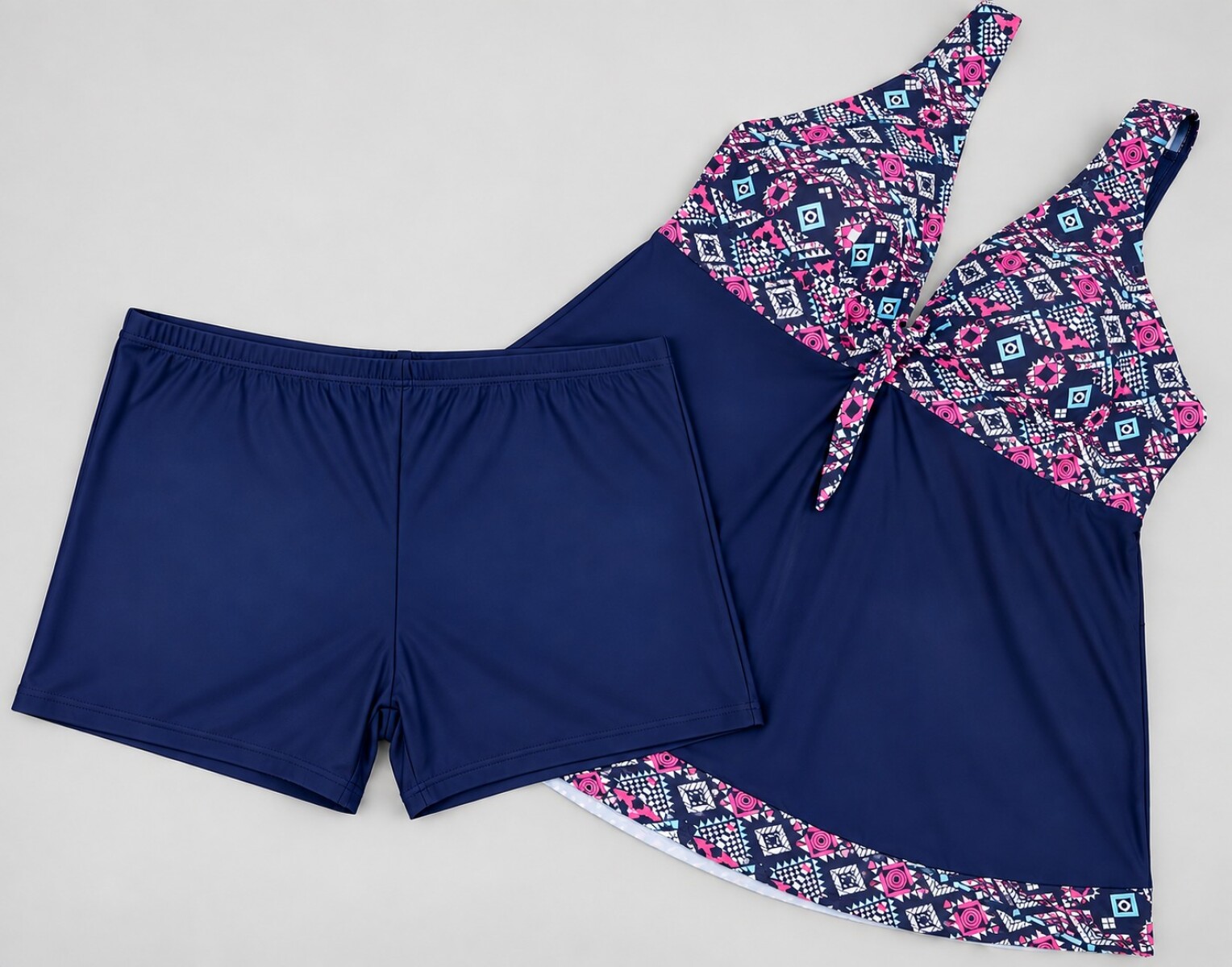 Malla tankini - Azul/rosa 