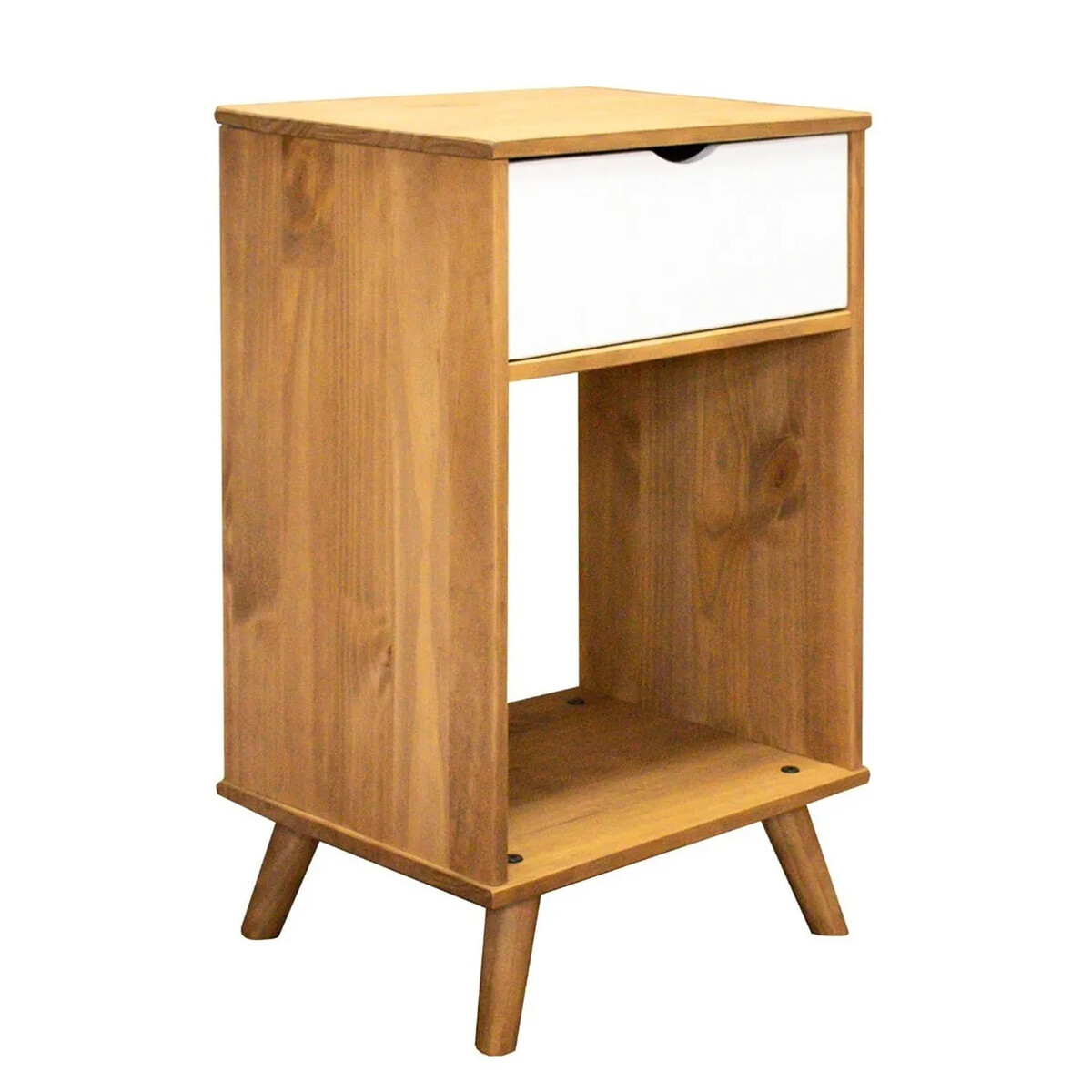 MESA DE LUZ O NOCHE 1 CAJÓN CON ESPACIO INFERIOR - BLANCO 