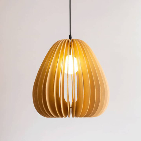 LÁMPARA DE TECHO MADERA NATURAL-BEIGE HY-6032