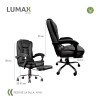 Silla Ejecutiva en cuero Lumax Modelo Miles con Apoyapies y 2 Puntos de Masaje Negro