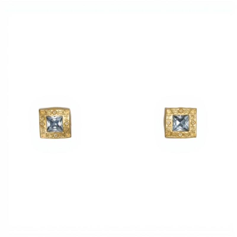 Caravana Cuadrado Bvlgari -Plata 925-Zirconia -CA4080 conpiedra