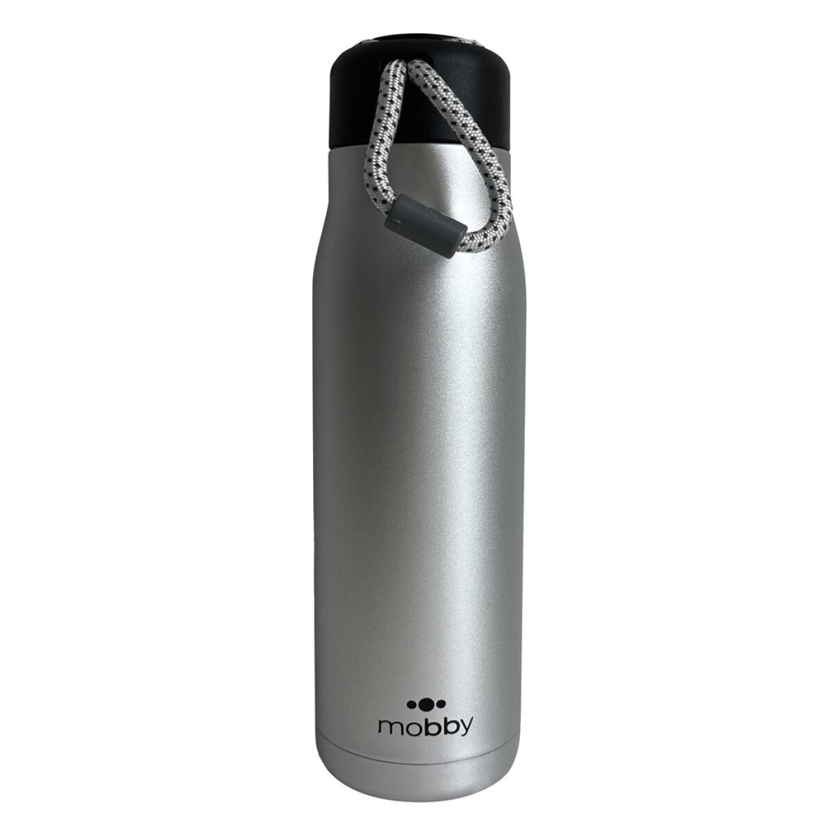 BOTELLA TERMICA D.PARED 550ML CUERDA PLATA MOBBY 