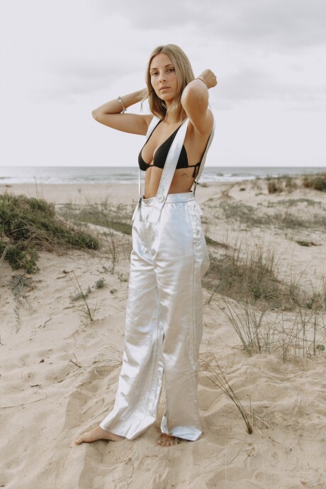Leather Pants Plateado