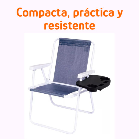 Set de Silla Playa Pleg Alum + Mesa Lateral Port Divisiones Azul Marino