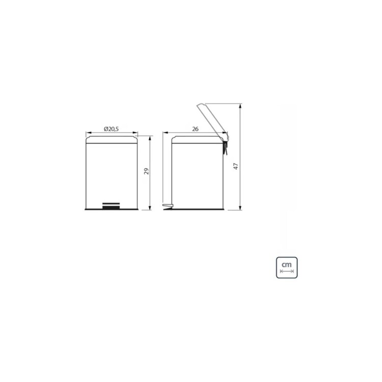 PAPELERA TACHO ACERO INOXIDABLE TRAMONTINA 5LTS PLATEADO