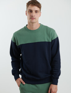 470916 SWEATER HARRY Azul Oscuro/verde Claro Melange