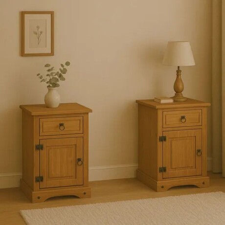 Promo 2 Mesa De Luz Linea Naturale ROBLE