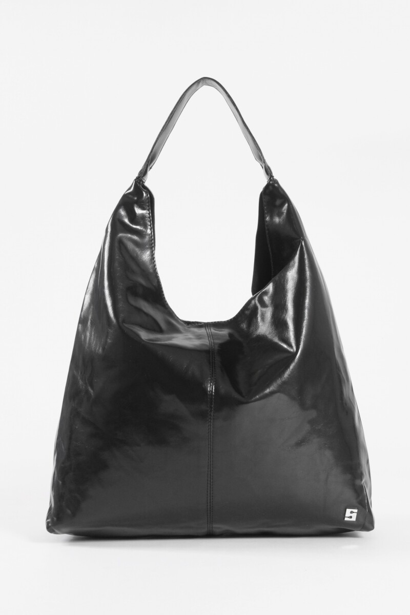 Cartera hobo shinny negro