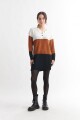 Sweater franjas horizontales MARRON