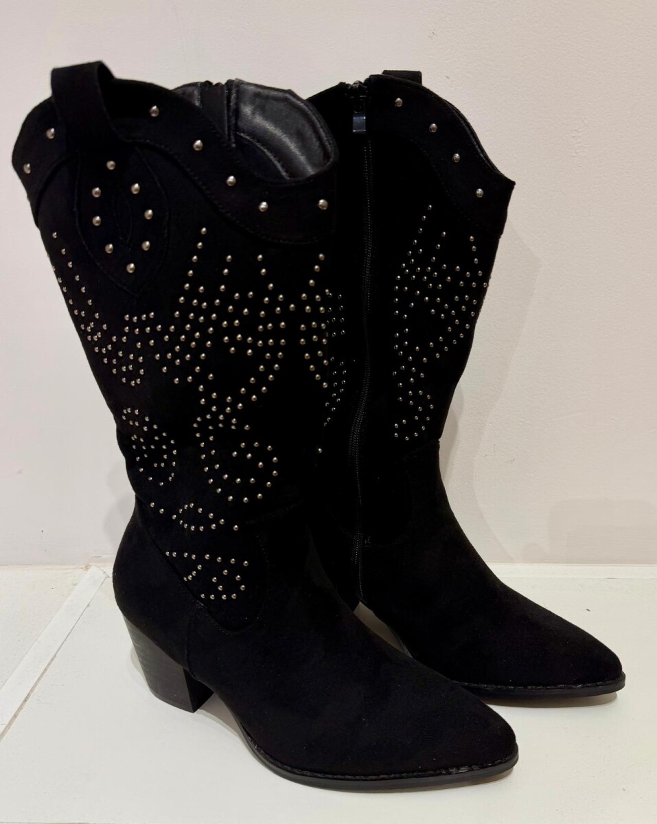 BOTA ALTA BRILLO - Negro 