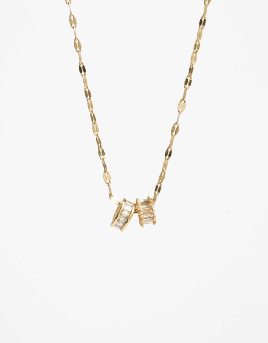 Collar Con Charms De Cubic Zirconia - Dorado 