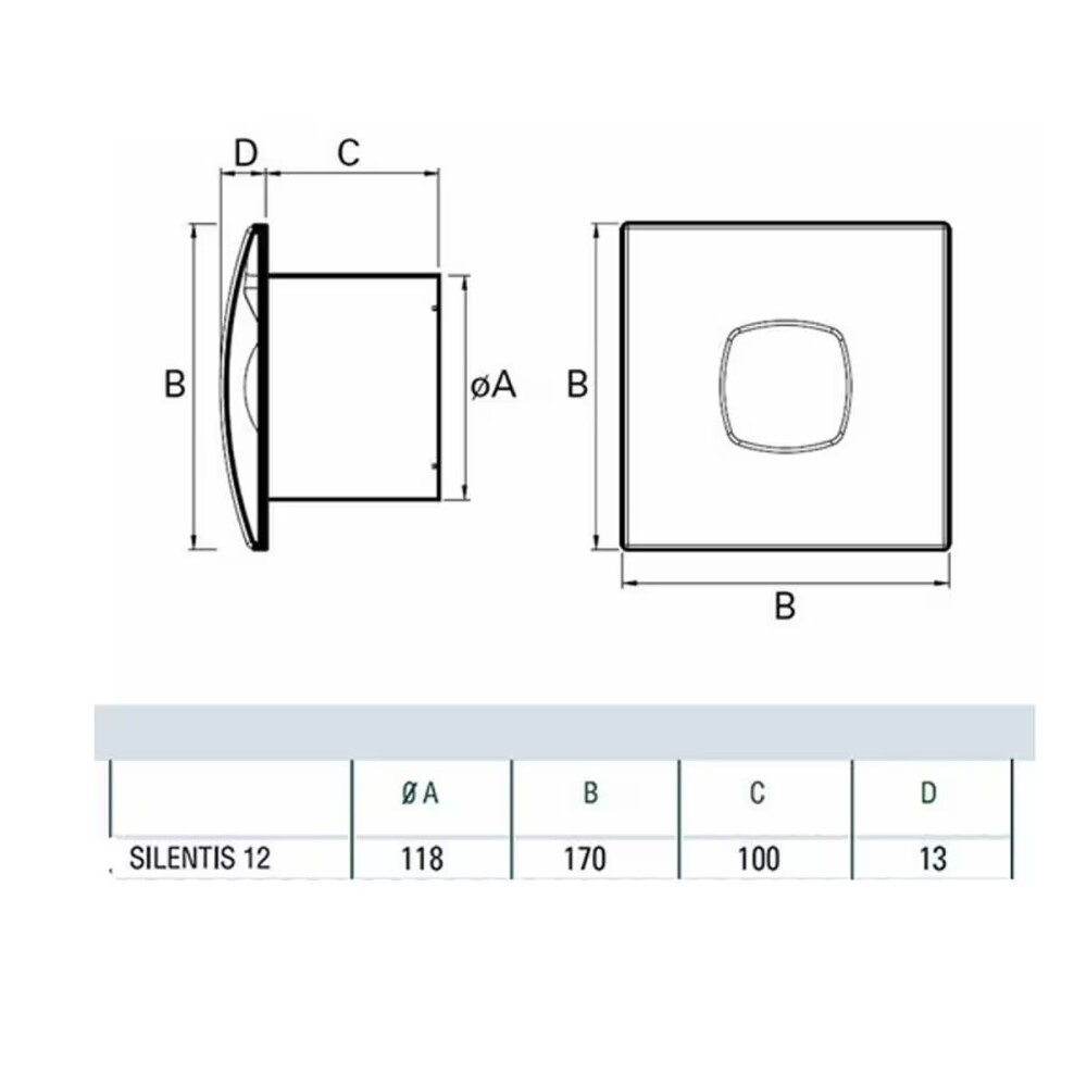 Extractor de baño Silentis 12 inox. (120mm) Extractor De Baño Silentis 12 Inox. (120mm)