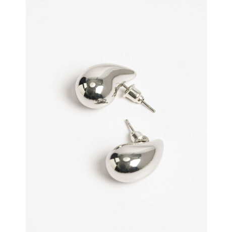 Aros Gota Chunky Plateado Rodio