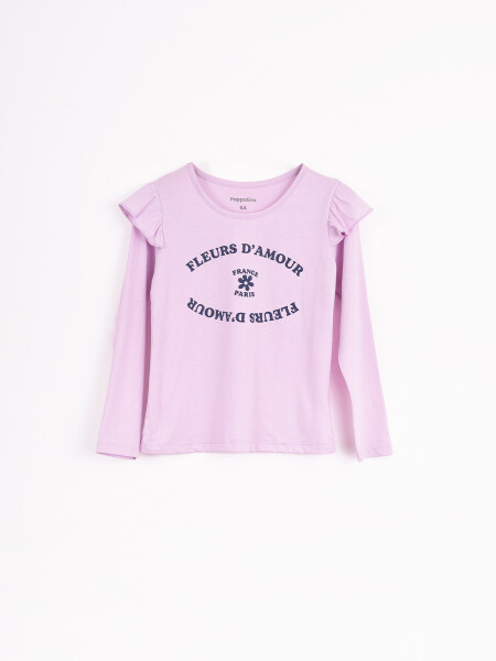 REMERA FLEURS LILA OSCURO