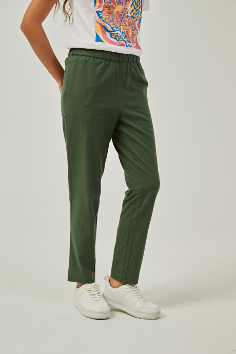Pantalon Basilia Verde Oscuro