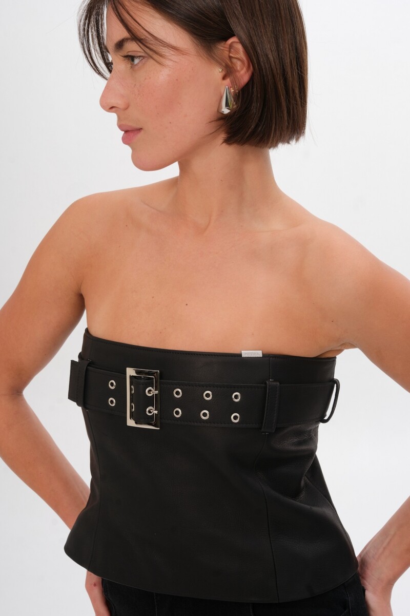 Top Leather Nina Negro