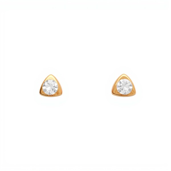 Caravanas Triangulo de luz oro- Oro bajo - Zirconia - CA8113 conpiedra